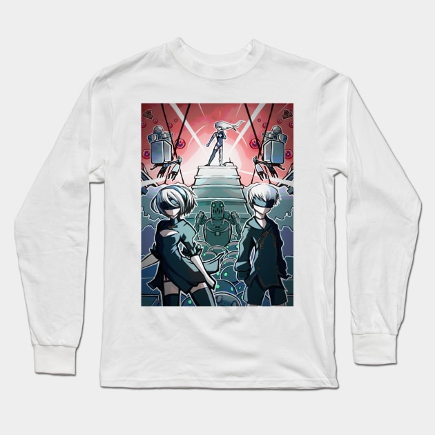 Nier Automata Fanart Long Sleeve T-Shirt by PaulDrawsArt